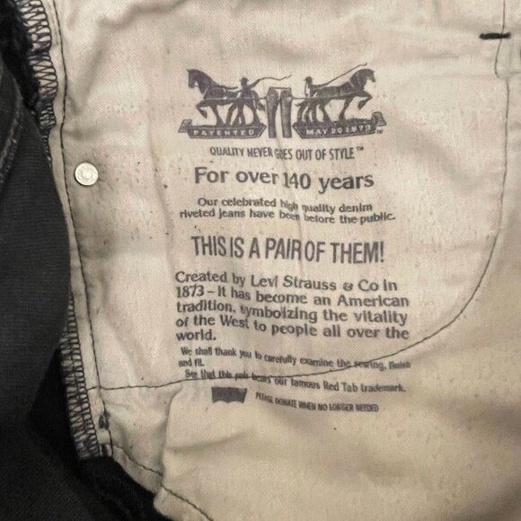 Levi 541 Original Quality Jeans 36x32 Men Black Denim Athletic Tapered Fit - Picture 5 of 11